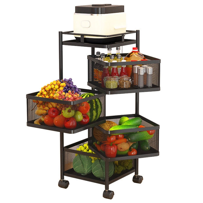 4 Layers Square Shape smart Kitchen Rack